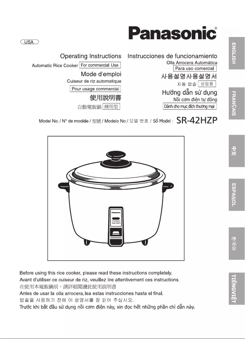 Page 1 de la notice Manuel utilisateur Panasonic SR-42HZP