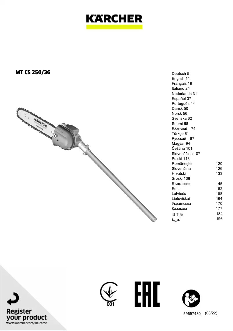 Page 1 de la notice Manuel utilisateur Kärcher MT CS 250/36