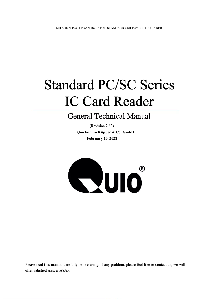 Page n°1 - Manuel utilisateur QUIO QU-DR-791