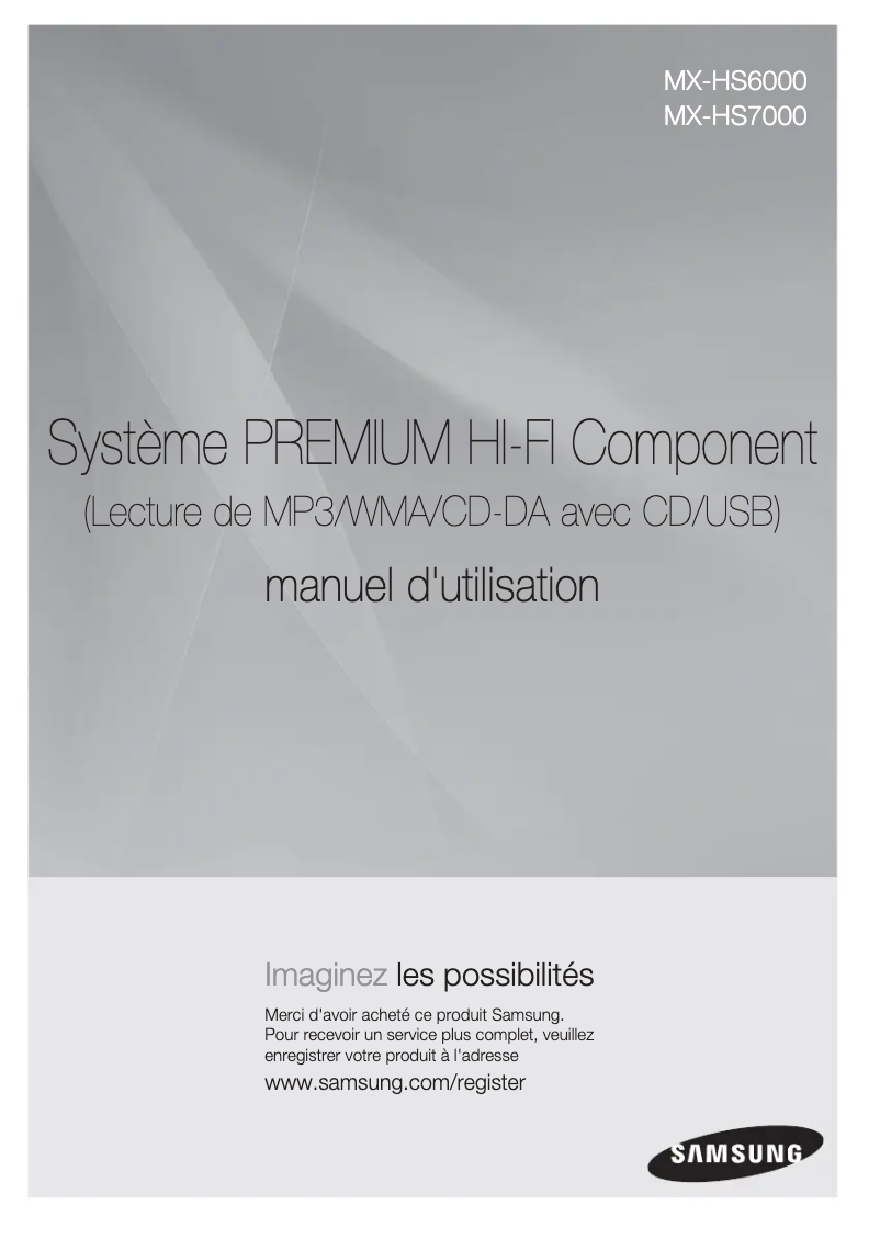 Page 1 de la notice Manuel utilisateur Samsung MX-HS7000