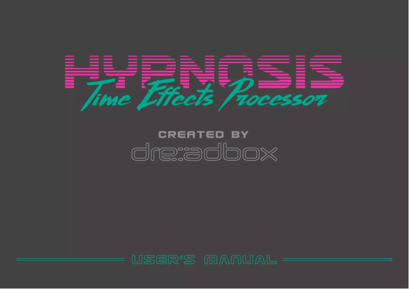 Page 1 de la notice Manuel utilisateur Dreadbox Hypnosis