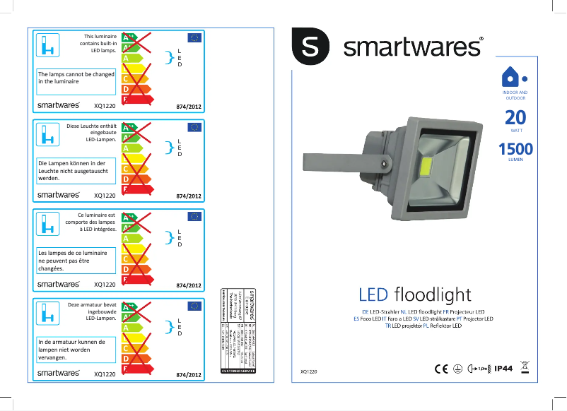 Page 1 de la notice Manuel utilisateur Smartwares XQ1220
