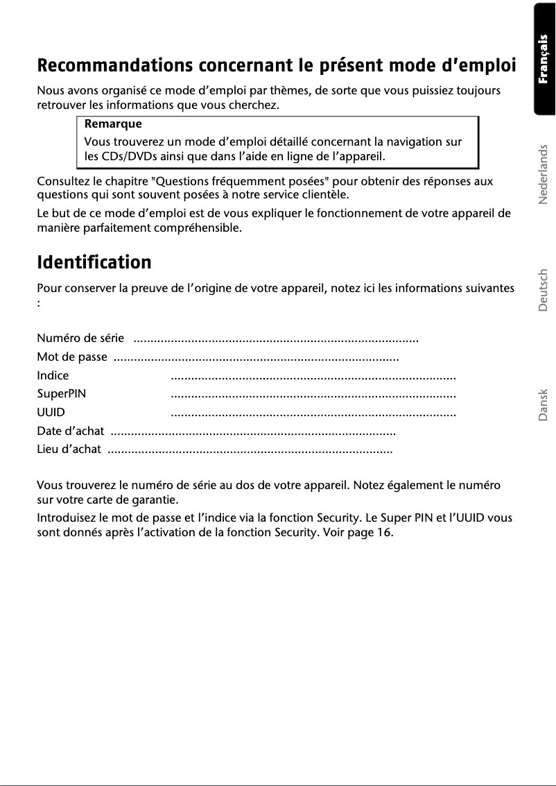 Image de la première page du manuel de l'appareil PNA E4245