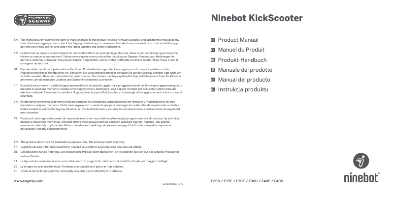 Page n°1 - Manuel utilisateur Segway Ninebot KickScooter F30E
