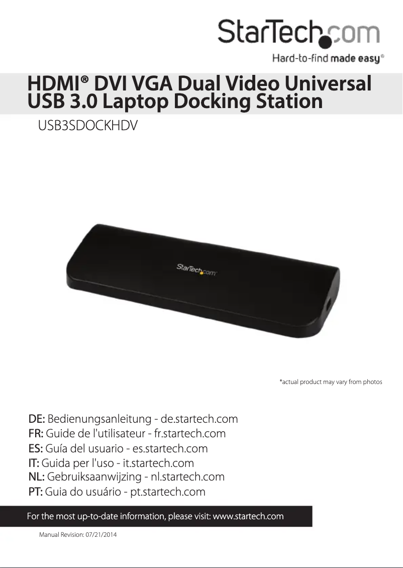 Image de la première page du manuel de l'appareil USB3SDOCKHDV