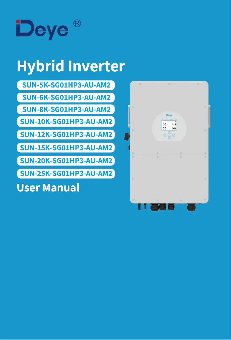 Page 1 de la notice Manuel utilisateur Deye SUN-10K-SG01HP3-AU-AM2