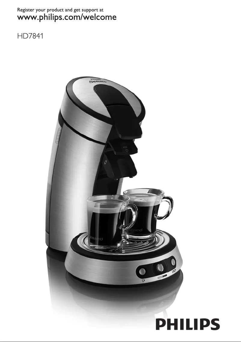 Page 1 of the manual User Manual Philips Senseo HD7841