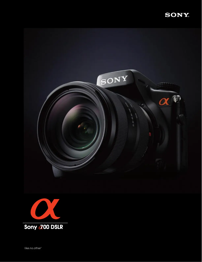 Page 1 de la notice Brochure Sony Alpha DSLR-A700K