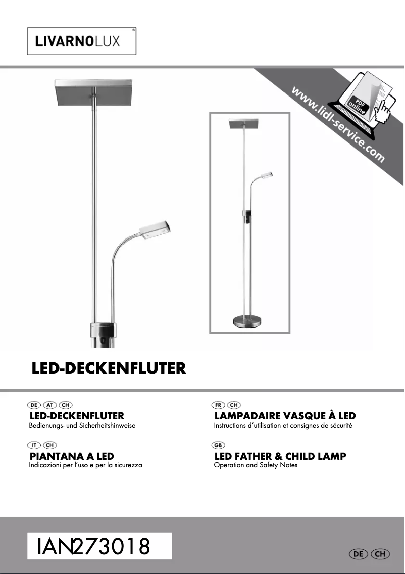 Page 1 de la notice Manuel utilisateur Livarno Lux IAN 273018