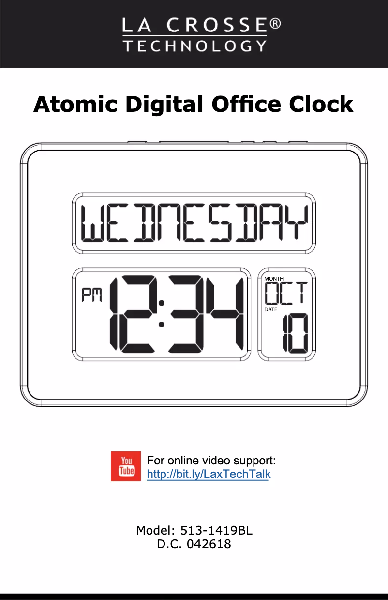 Page 1 de la notice Manuel utilisateur La Crosse Technology 513-1419BL