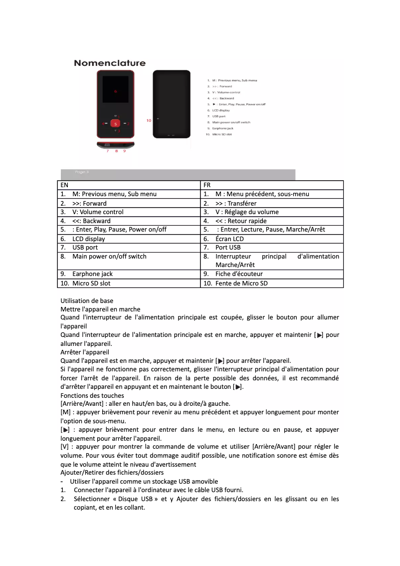 Page 1 de la notice Manuel utilisateur Denver MPG-4084BT