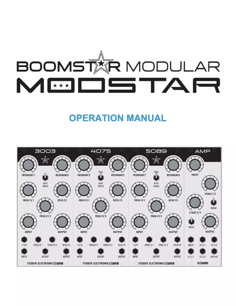 Página 1 del manual Manual de usuario Studio Electronics Boomstar Modular Amp