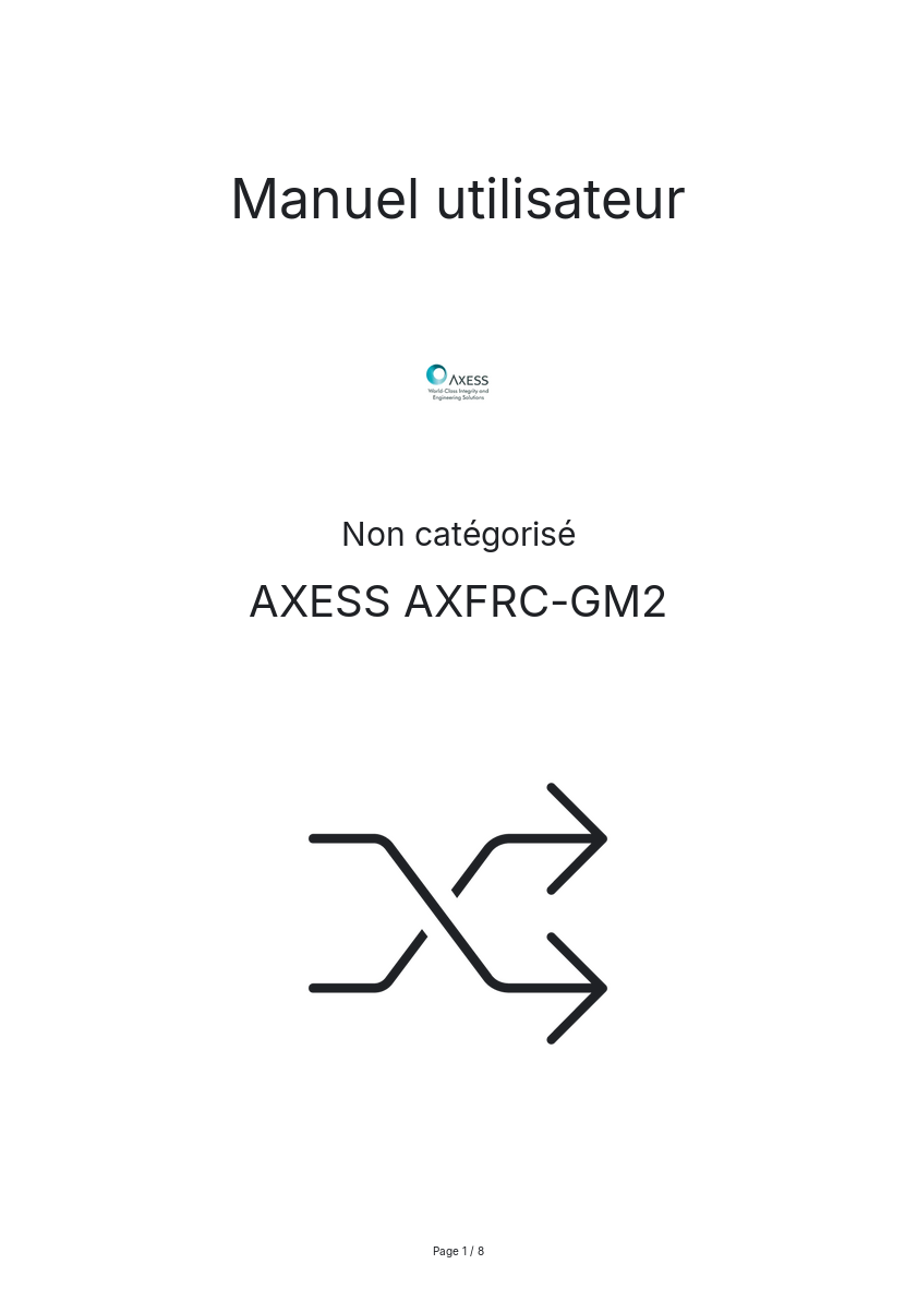 Image de la première page du manuel de l'appareil AXFRC-GM2