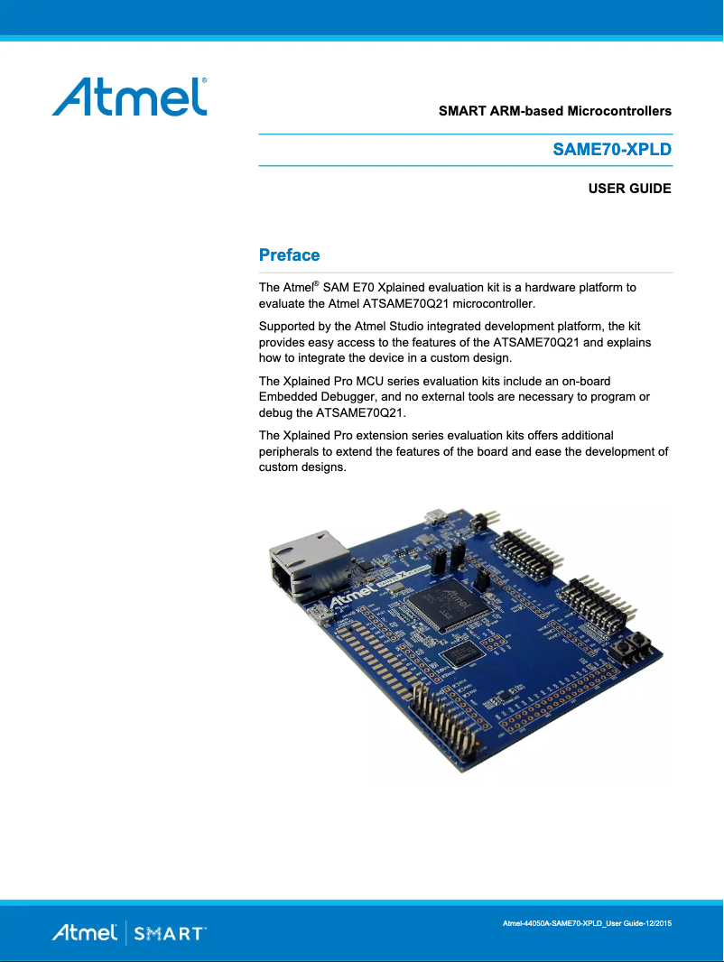 Page 1 de la notice Manuel utilisateur Microchip ATSAME70Q20