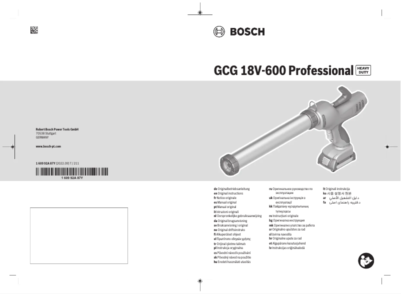 Page 1 de la notice Manuel utilisateur Bosch GCG 18V-600