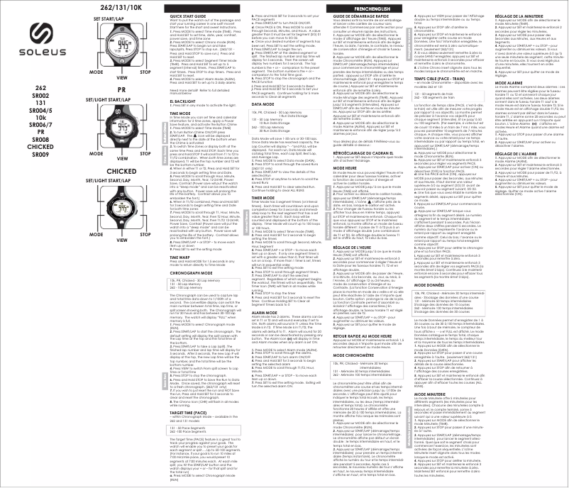 Page 1 de la notice Manuel utilisateur Soleus Chicked SR009