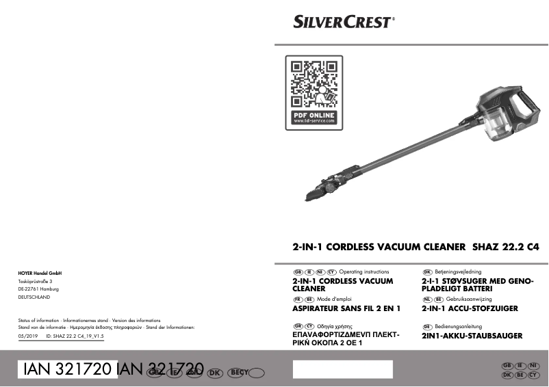 Page 1 de la notice Manuel utilisateur SilverCrest SHAZ 22.2 C4