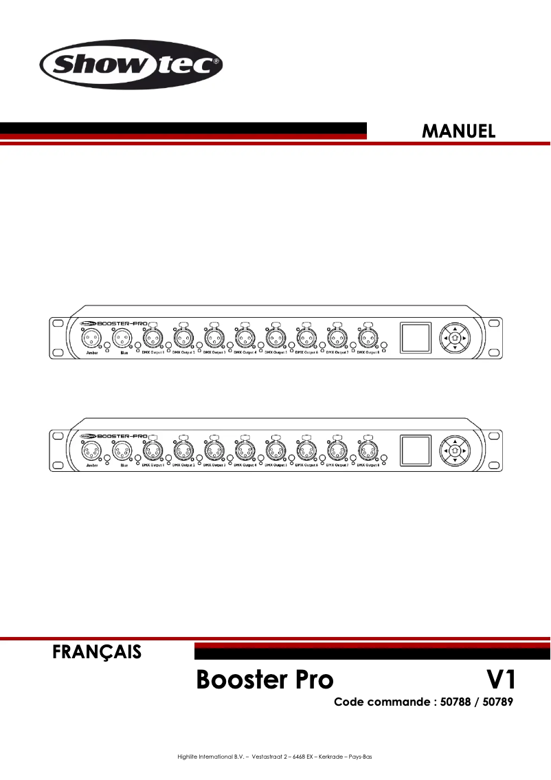 Page n°1 - Manuel utilisateur Showtec Booster Pro