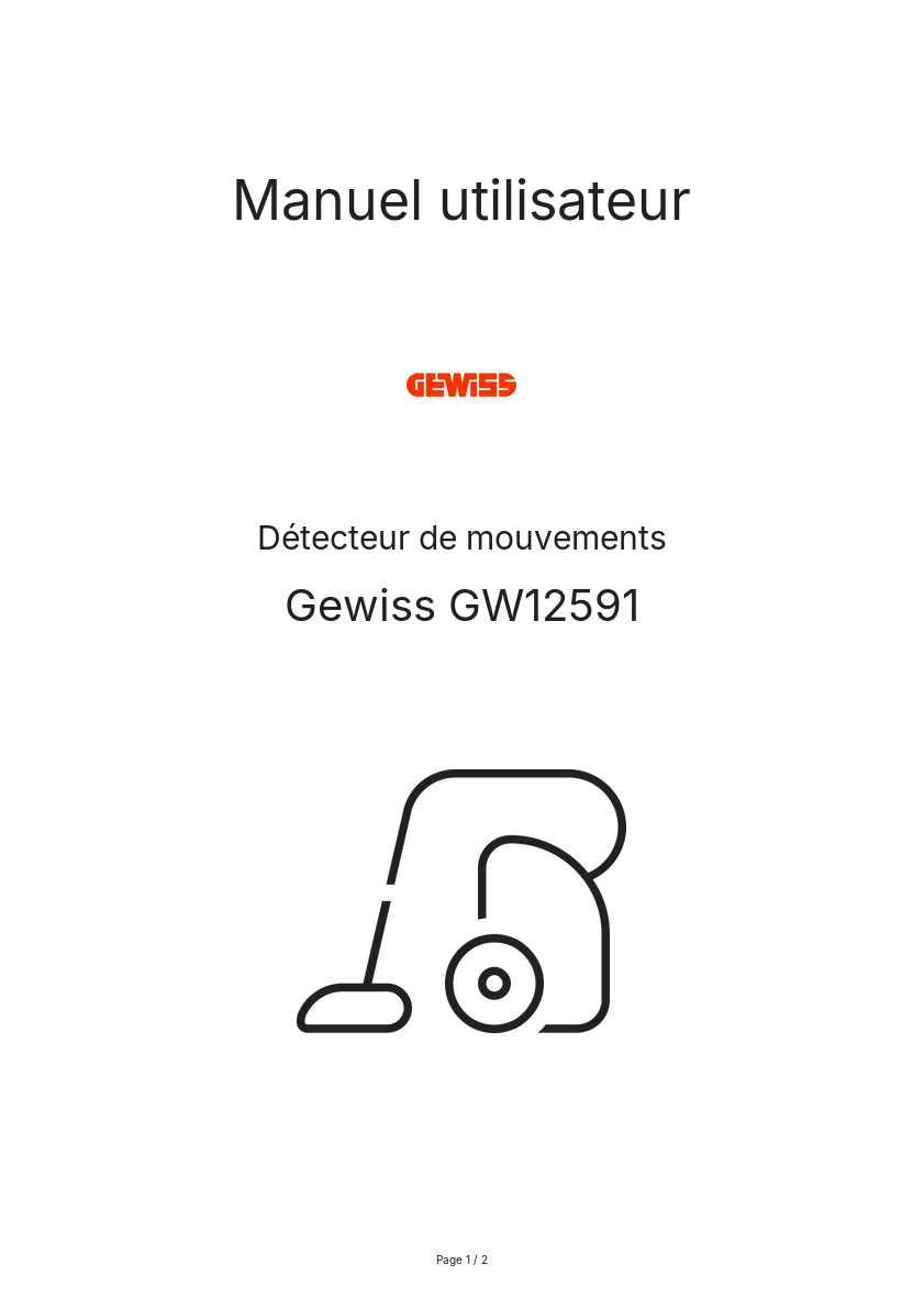 Page n°1 - Manuel utilisateur Gewiss GW12591