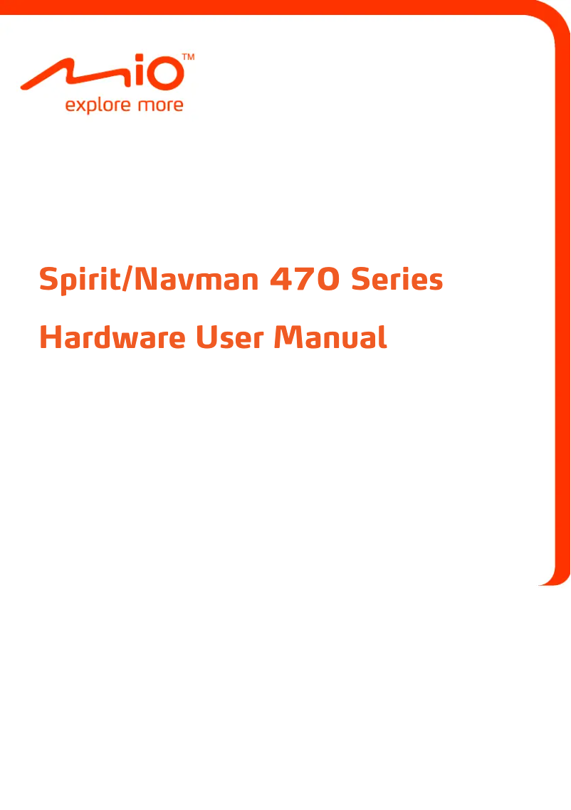 Page n°1 - Manuel utilisateur Mio Spirit 475