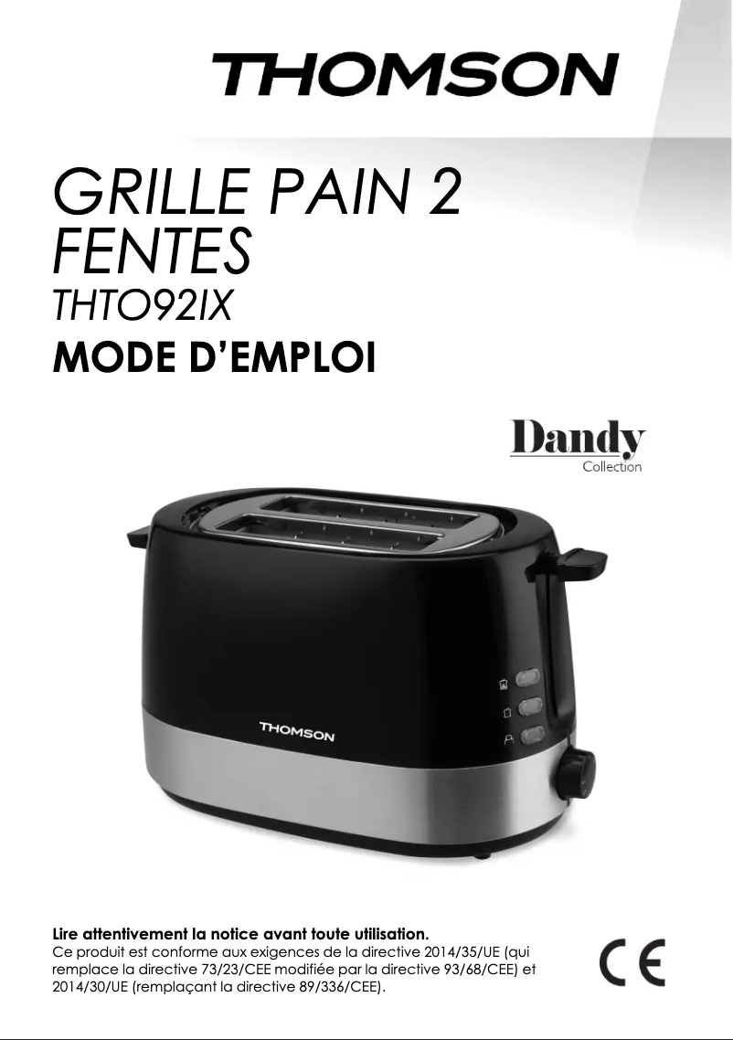 Page 1 de la notice Manuel utilisateur Thomson THTO92IX