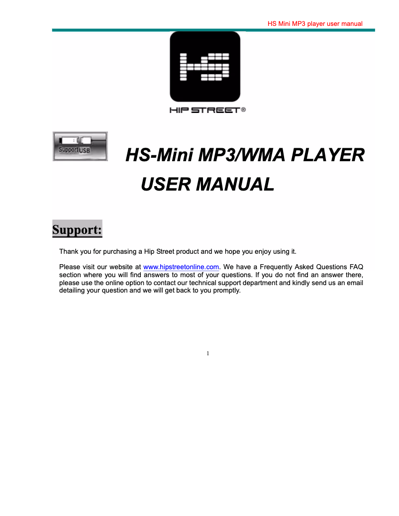 Image de la première page du manuel de l'appareil HS-Mini