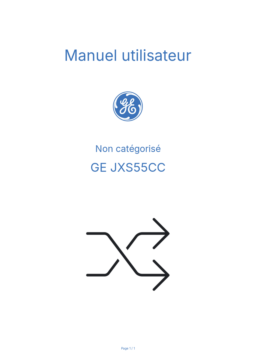 Image de la première page du manuel de l'appareil JXS55CC