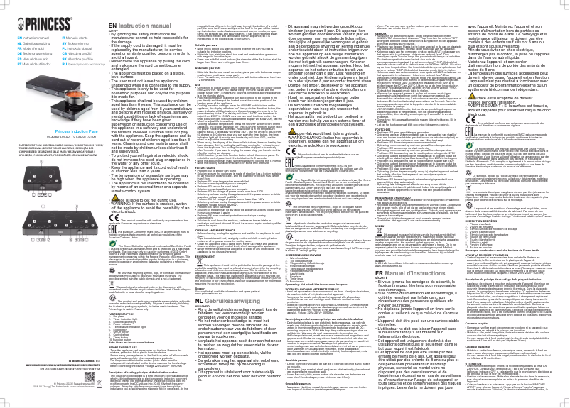 Page 1 de la notice Manuel utilisateur Princess 303010