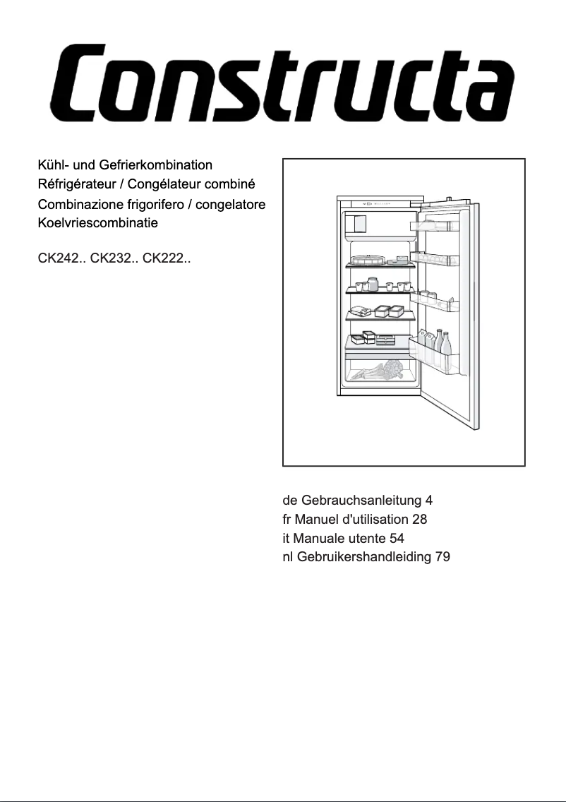 Page 1 de la notice Manuel utilisateur Constructa CK222NSE0
