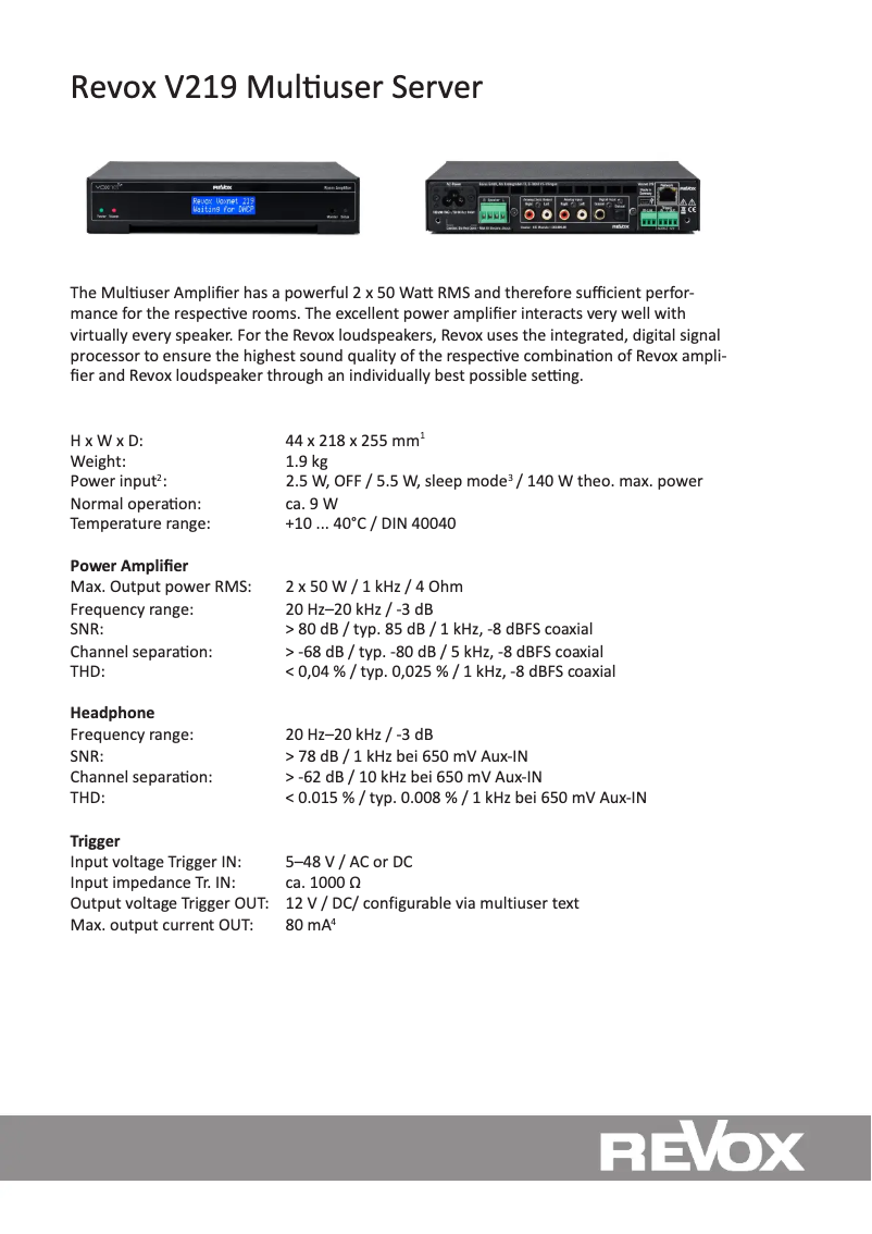 Image de la première page du manuel de l'appareil Voxnet V219