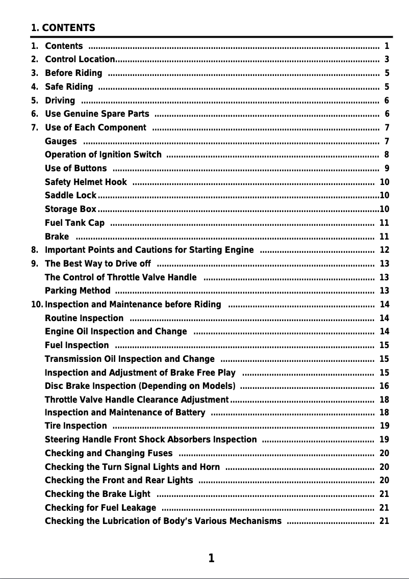 Image de la première page du manuel de l'appareil Megalo 125