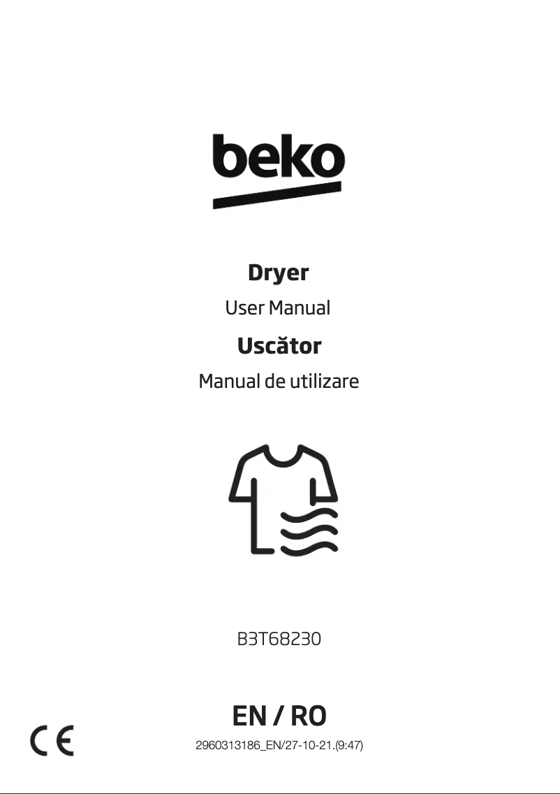 Page 1 de la notice Manuel utilisateur Beko B3T68230