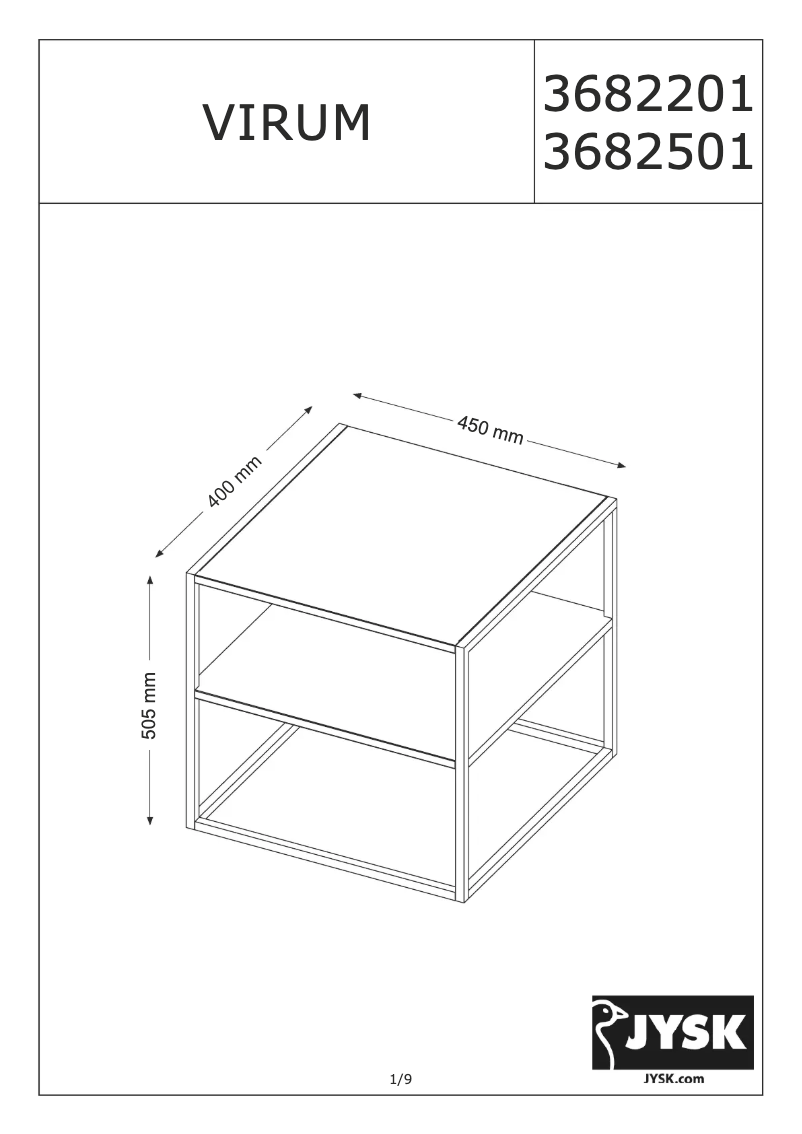Page 1 de la notice Manuel utilisateur JYSK Virum
