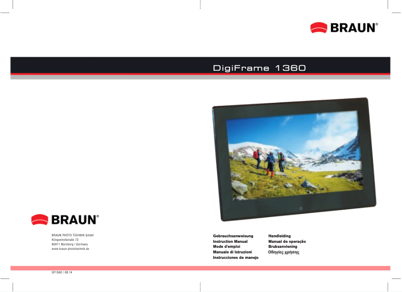 Page n°1 - Manuel utilisateur Braun DigiFrame 1360