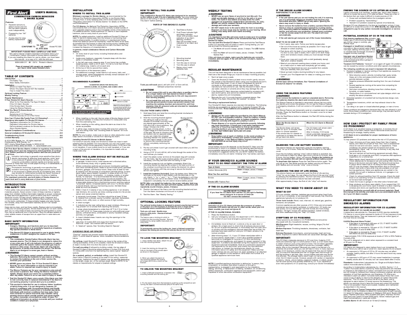 Page n°1 - Manuel utilisateur First Alert PRC700