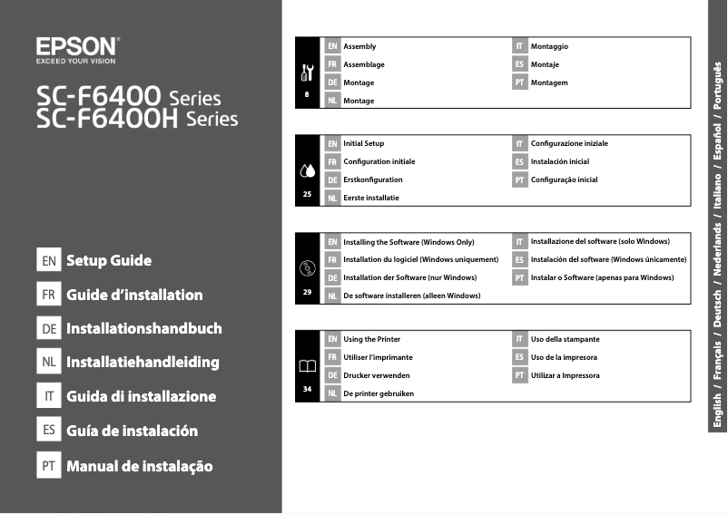 Página 1 del manual Guía de instalación Epson SureColor SC-F6400