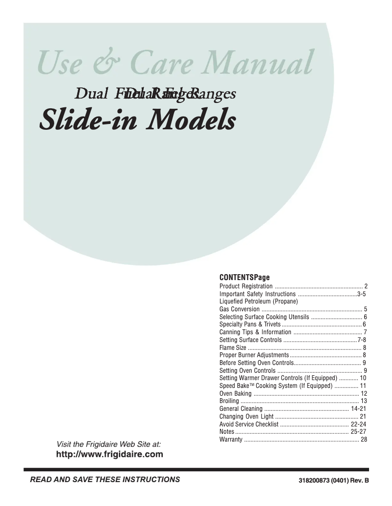 Page n°1 - Manuel utilisateur Frigidaire GLCS378DB