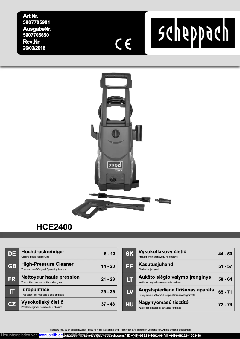 Imagen de la primera página del manual del dispositivo HCE2400