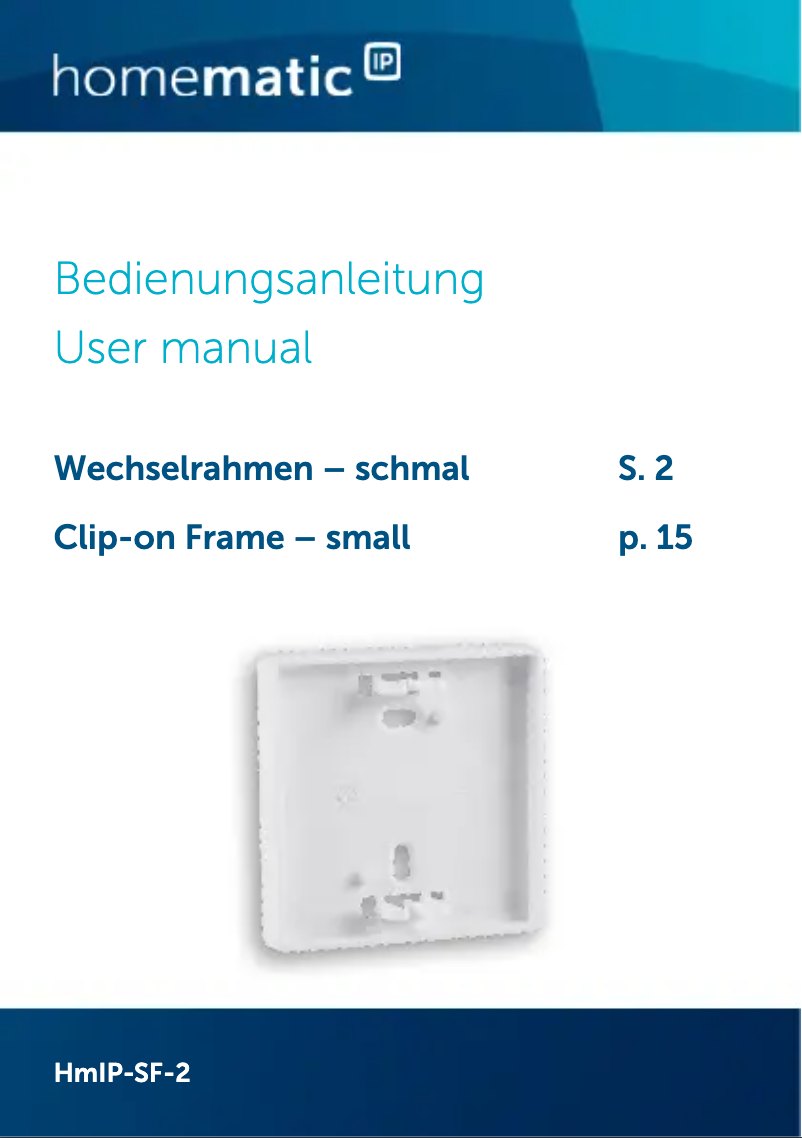 Page n°1 - Manuel utilisateur Homematic IP HmIP-SF-2
