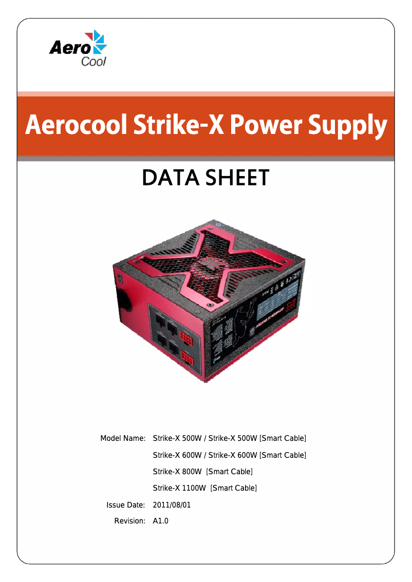 Page n°1 - Manuel utilisateur AeroCool Strike-X 600W