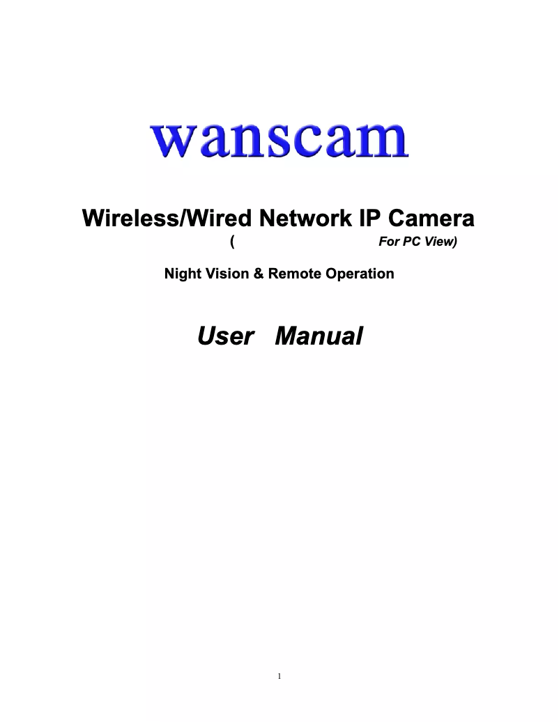 Page n°1 - Manuel utilisateur Wanscam JW0008