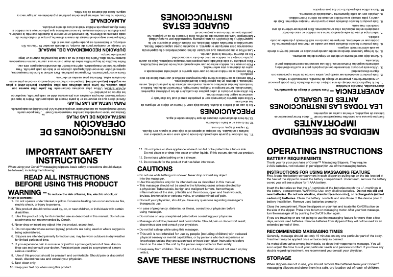 Página 1 del manual Manual de usuario Conair VSW32