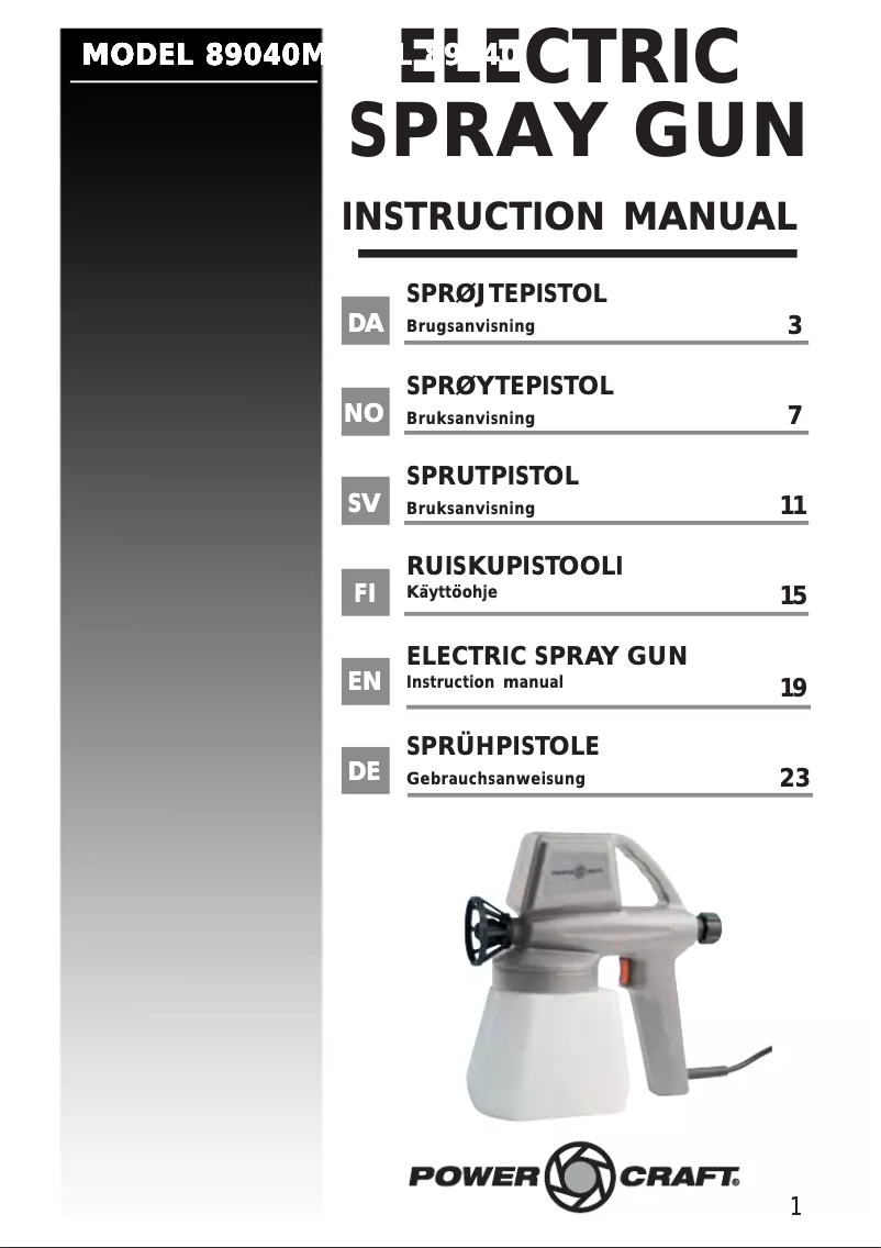 Page n°1 - Manuel utilisateur Power Craft 89040