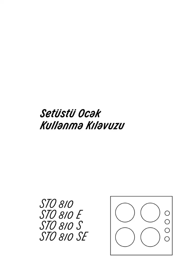 Page n°1 - Manuel utilisateur Arçelik STO 810 S