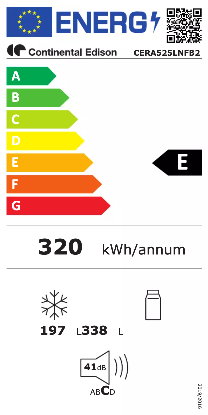 Page 1 de la notice Manuel utilisateur Continental Edison CERA525LNFIX2