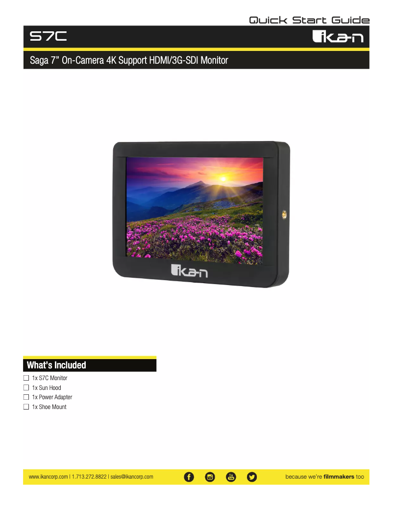 First page image of the manual for Saga S7C