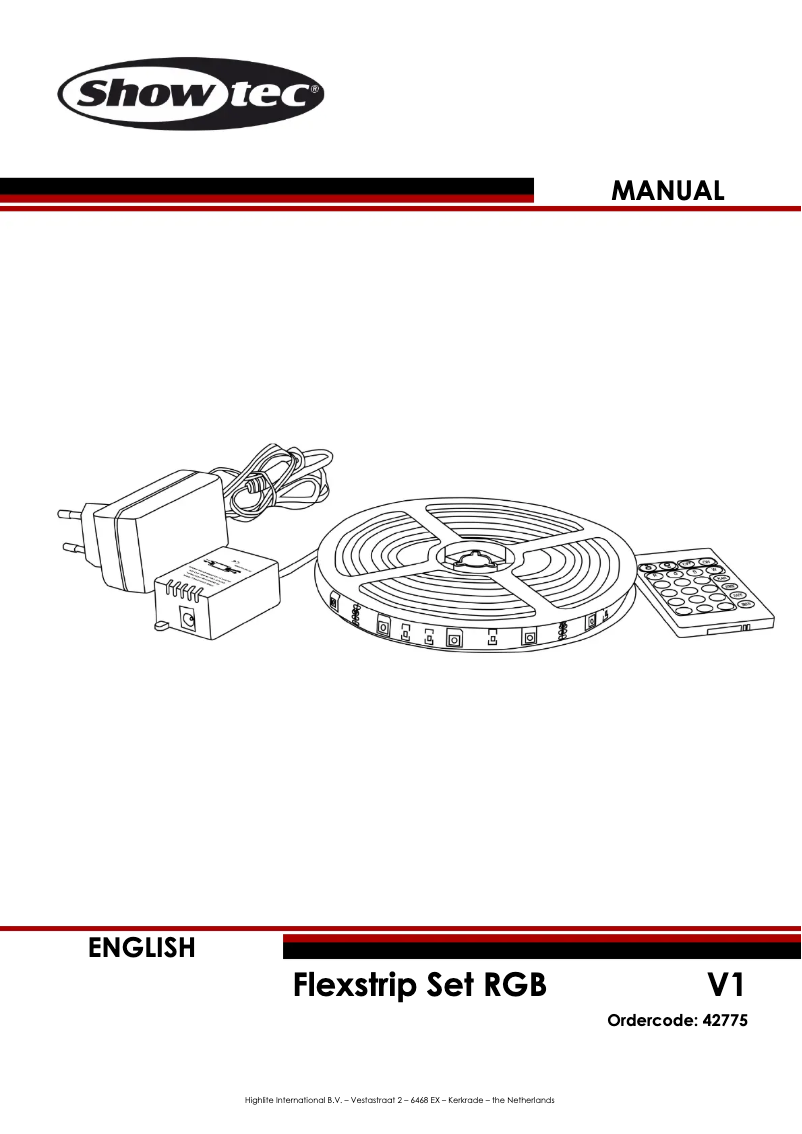 Page 1 de la notice Manuel utilisateur Showtec Flexstrip Set RGB