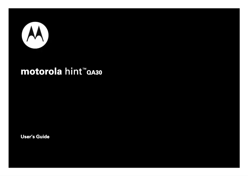 Page 1 de la notice Manuel utilisateur Motorola Hint QA30