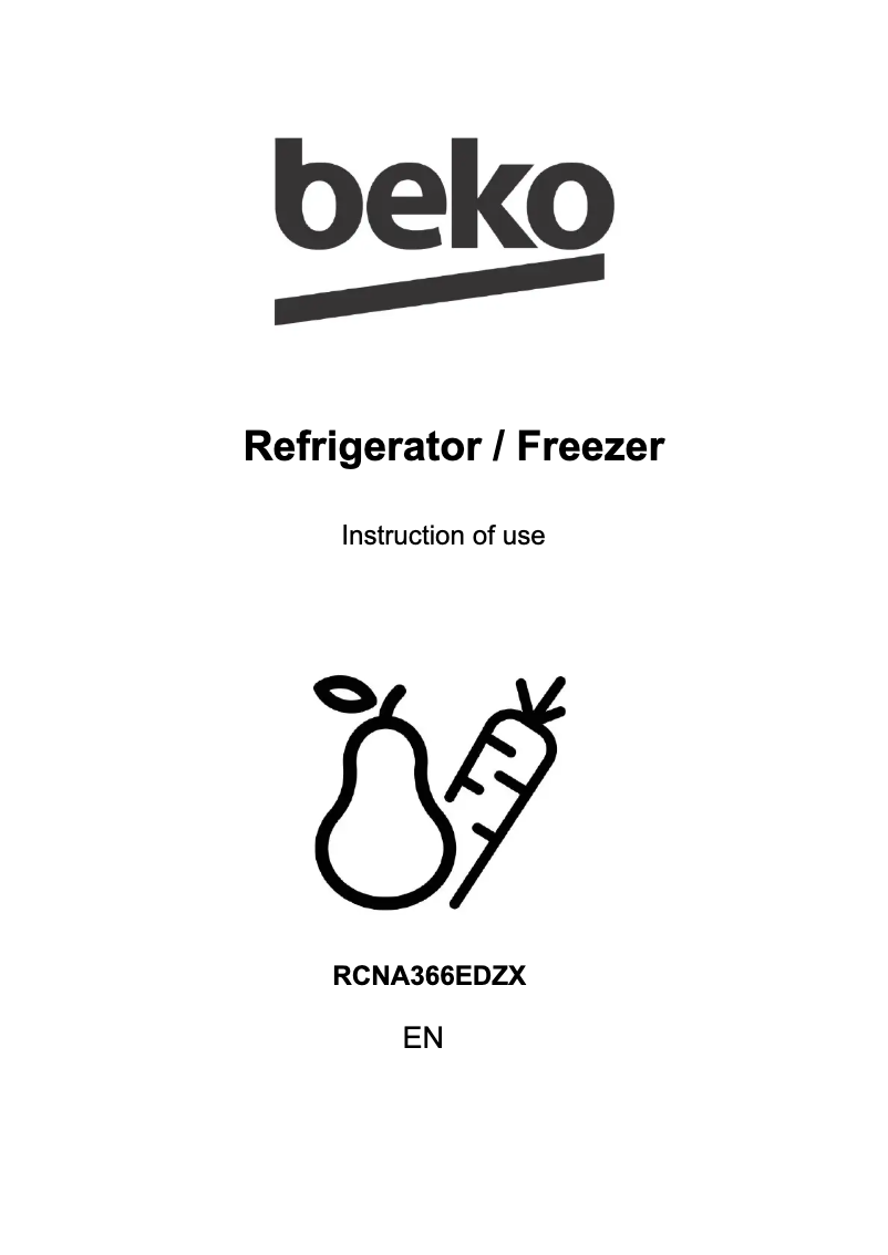 Image de la première page du manuel de l'appareil RCNA366EDZX