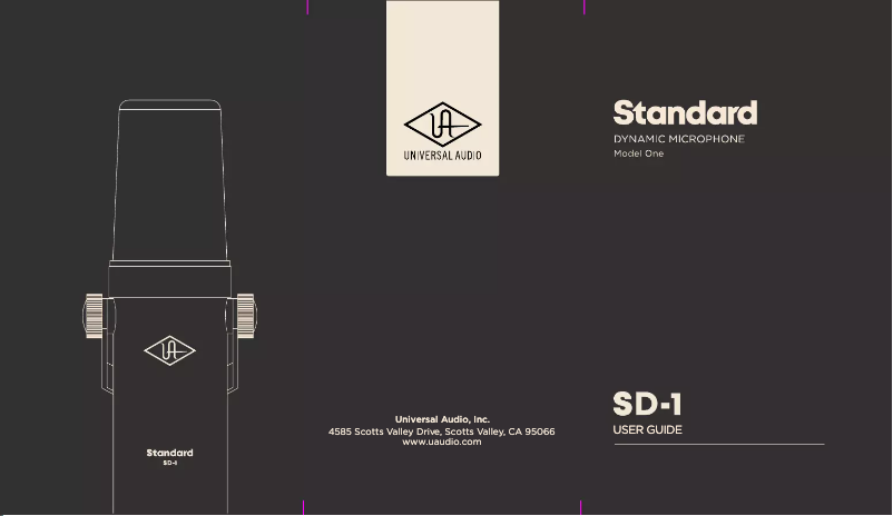 Page 1 de la notice Manuel utilisateur Universal Audio SD-1